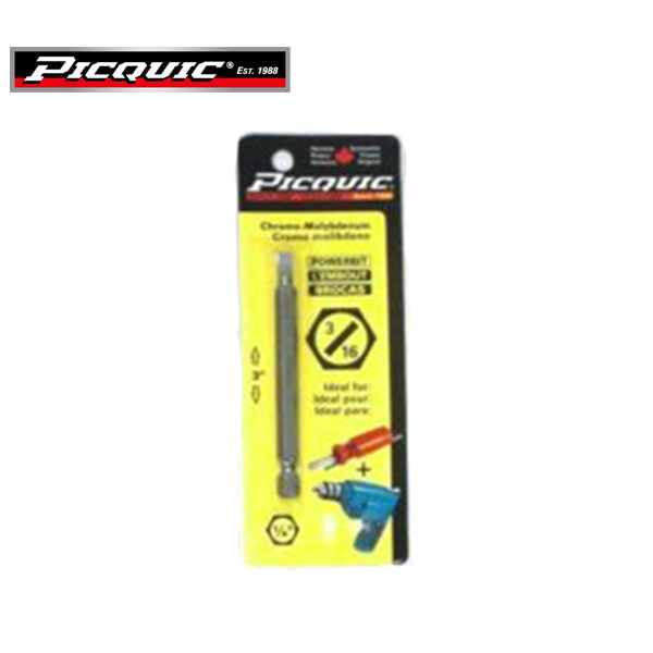 PICQUIC - 8114 - 3" Powerbit Carded - Optional Size Slotted Bit - UHS Hardware