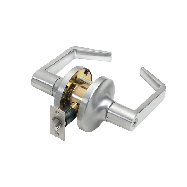 TELL - CL100167 - Heavy Duty Cylindrical Leverset - Satin Chrome - 2-3/4" Backset - Optional IC Core - Grade 2 - Storeroom