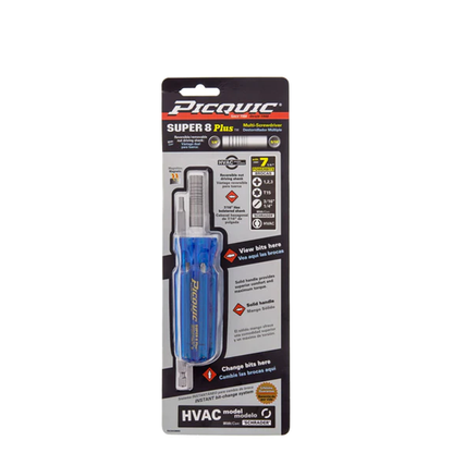 PICQUIC - Super 8 Plus - SAE Hex Keys - W/ P1,2,3 / S 3/16",1/4" / T15 & Schrader valve bit - UHS Hardware