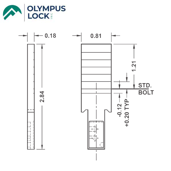 Olympus - T-37 - Accessories For T37 T-Bolt Metal Drawer Lock - UHS Hardware