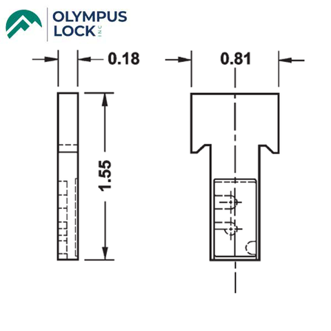 Olympus - T-37 - Accessories For T37 T-Bolt Metal Drawer Lock - UHS Hardware