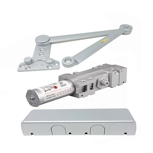 TownSteel - TDC40 - Hydraulic Door Closer - Back Check Function - PA Bracket/Regular/Top Jamb - Hold to Open & Cush Arm - Adjustable Size 1-6 - Aluminum Finish - Grade 1