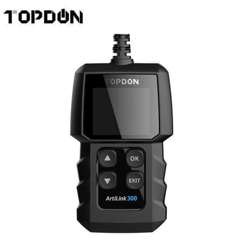 TOPDON - Artilink 300 - OBDII Diagnostic Scan Tool - O2 Sensor - 18V - 1.77" Color Display - DTC Library Lookup - Live Data Monitoring - UHS Hardware