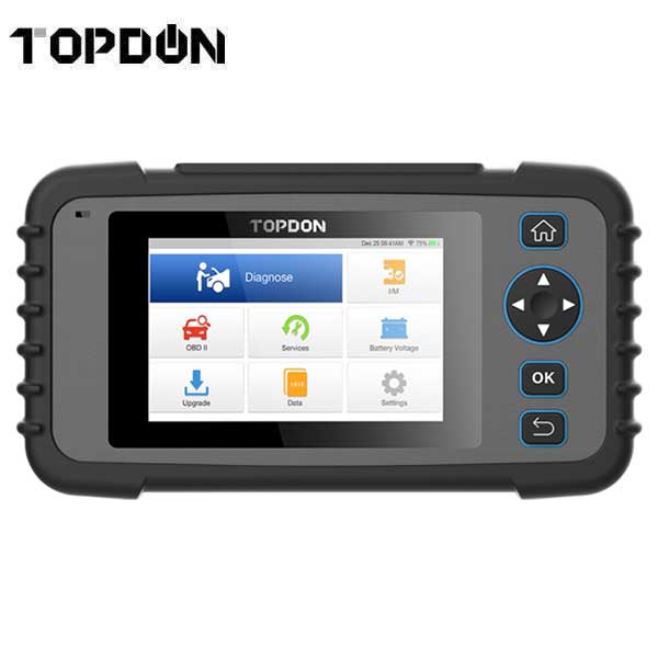 TOPDON - ArtiDiag 600 - OBDII Diagnostic Scan Tool w/Service Resets - 02 Sensor - 18V - 5" LCD - DTC Library Lookup - Live Data Monitoring - UHS Hardware