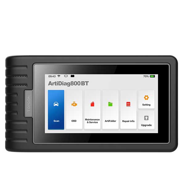 TOPDON - ArtiDiag 800BT - Mid Level Diagnostic Powerhouse - Wireless Bluetooth - 02 Sensor - 18V - 6" LCD - DTC Library Lookup - Live Data Monitoring - UHS Hardware