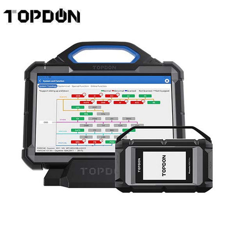TOPDON - Phoenix Max Heavy Duty Kit -  Advanced-Level Professional Diagnostic Tool with Scope, Heavy Duty Cables and One Year Of Heavy Duty Updates - UHS Hardware