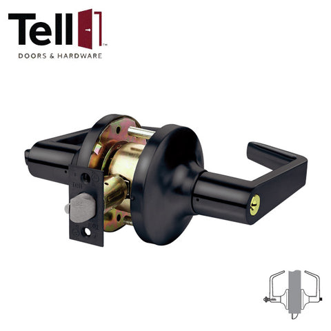 TELL - CL10014X - Heavy Duty Cylindrical Leverset - Satin Chrome - 2-3/4" Backset - Optional IC Core  - Grade 2 - Entrance