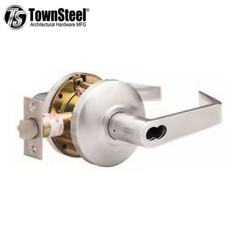 TownSteel - CSRCI-84-S  - Commercial Lever Handle - IC Core (SFIC)  - Clutch Lever  - 2-3/4 " Backset - Satin Chrome - Classroom -  Grade 2 - UHS Hardware