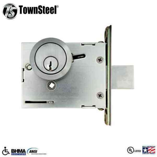 TownSteel - DBM17 - Commercial Mortise Deadbolt - Single  Cylinder  - 2-3/4 " Backset - Satin Chrome -  Grade 1 - UHS Hardware