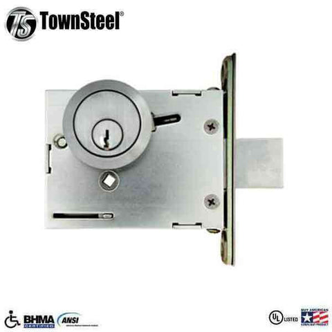TownSteel - DBM17 - Commercial Mortise Deadbolt - Single  Cylinder  - 2-3/4 " Backset - Satin Chrome -  Grade 1 - UHS Hardware