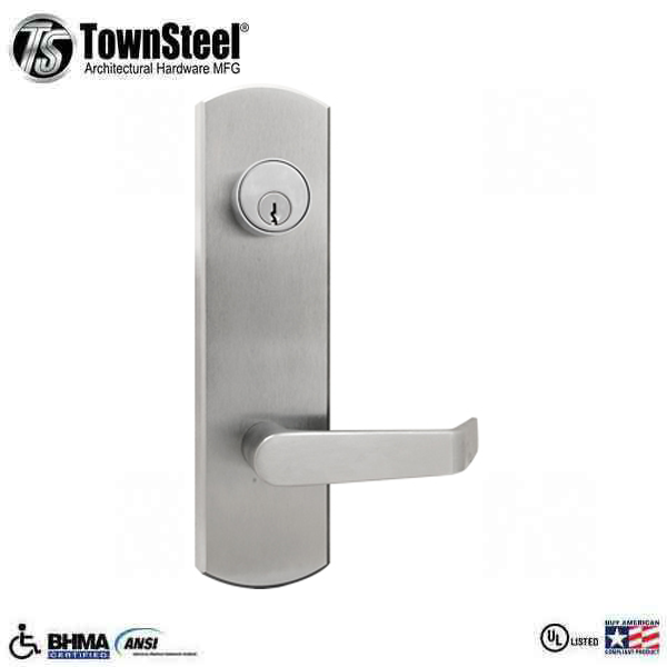 TownSteel - ED5500E  - Escutcheon Lever Exit Trim - 2-3/4 " Backset - for ED5500/ED5600 Exit Devices - Entrance Function - Satin Chrome - Grade 1 - UHS Hardware