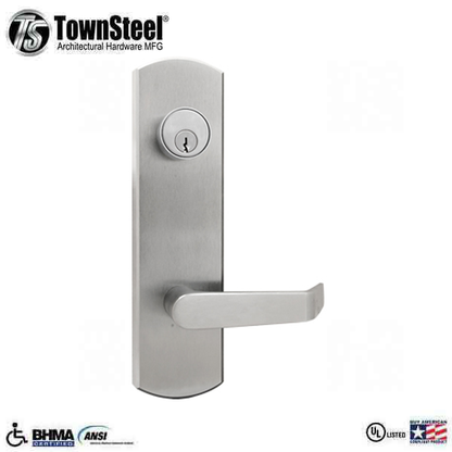 TownSteel - ED5500E  - Escutcheon Lever Exit Trim - 2-3/4 " Backset - for ED5500/ED5600 Exit Devices - Entrance Function - Satin Chrome - Grade 1 - UHS Hardware