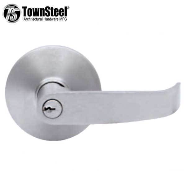 TownSteel - ED8900LQ - Sectional Lever Trim - Storeroom - Nightlatch - LQ Curved Lever - Non-Handed - 6-Pin Schlage Keyway - Compatible with Mortise Exit Device - Satin Stainless - Grade 1 - UHS Hardware