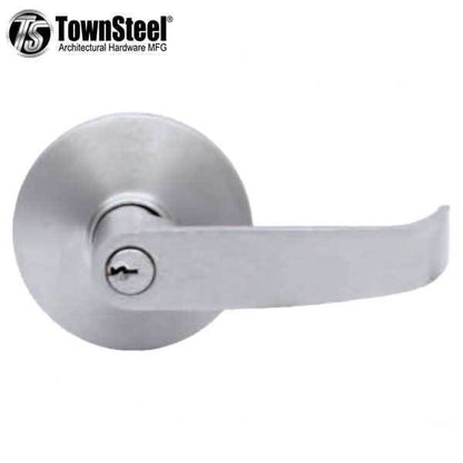 TownSteel - ED8900LQ - Sectional Lever Trim - Storeroom - Nightlatch - LQ Curved Lever - Non-Handed - 6-Pin Schlage Keyway - Compatible with Mortise Exit Device - Satin Stainless - Grade 1 - UHS Hardware
