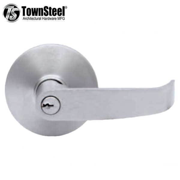 TownSteel - ED8900LQ - Sectional Lever Trim - Entrance - LQ Curved Lever - Non-Handed - 6-Pin Schlage Keyway - Compatible with Rim, SVR, LBR & 3 Point Push Bars - Satin Stainless - Grade 1 - UHS Hardware
