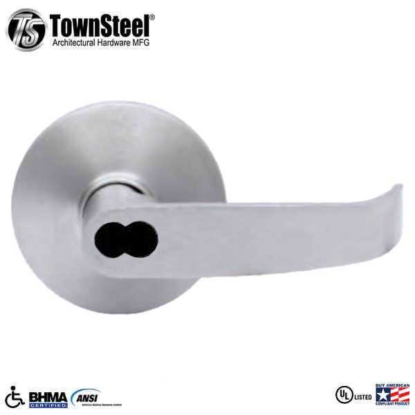 TownSteel - ED8900LQ - Sectional Lever Trim - Storeroom - Nightlatch - LQ Curved Lever - Non-Handed - Schlage SLFIC Prepped - Compatible with Mortise Exit Device - Satin Stainless - Grade 1 - UHS Hardware