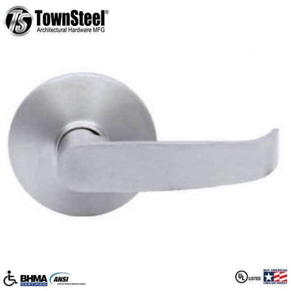 TownSteel - ED8900LQ - Sectional Lever Trim - Passage - LQ Curved Lever - Non-Handed - Compatible with Rim, SVR, LBR & 3 Point Push Bars - Satin Chrome - Grade 1 - UHS Hardware