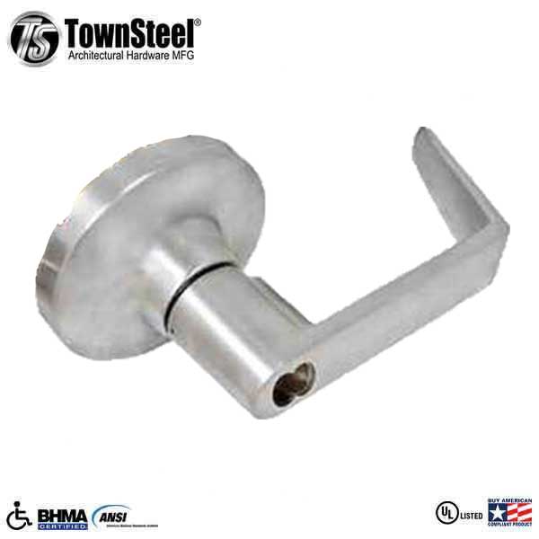 TownSteel - ED8900LS - Sectional Lever Trim - Entrance - LS Regal Lever - Non-Handed - Schlage SFIC Prepped - Compatible with Concealed V/R Exit Device - Satin Chrome - Grade 1 - UHS Hardware
