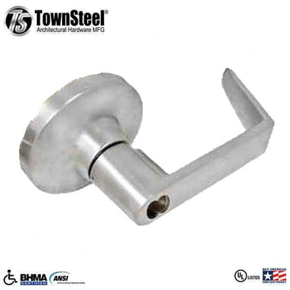 TownSteel - ED8900LS - Sectional Lever Trim - Entrance - LS Regal Lever - Non-Handed - Schlage SLFIC Prepped  - Compatible with Mortise Exit Device - Satin Chrome - Grade 1 - UHS Hardware