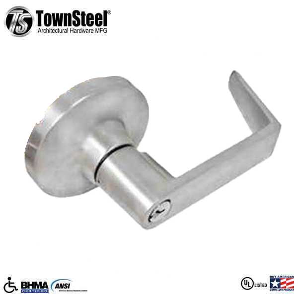 TownSteel - ED8900LS - Sectional Lever Trim - Storeroom - Nightlatch - LS Regal Lever - Non-Handed - 6-Pin Schlage Keyway - Compatible with Mortise Exit Device - Satin Chrome - Grade 1 - UHS Hardware