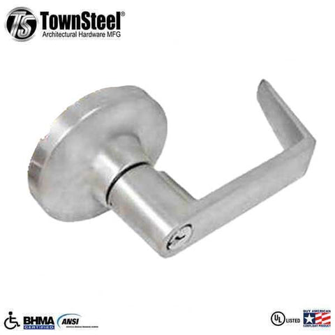 TownSteel - ED8900LS - Sectional Lever Trim - Storeroom - Nightlatch - LS Regal Lever - Non-Handed - 6-Pin Schlage Keyway - Compatible with Mortise Exit Device - Satin Chrome - Grade 1 - UHS Hardware