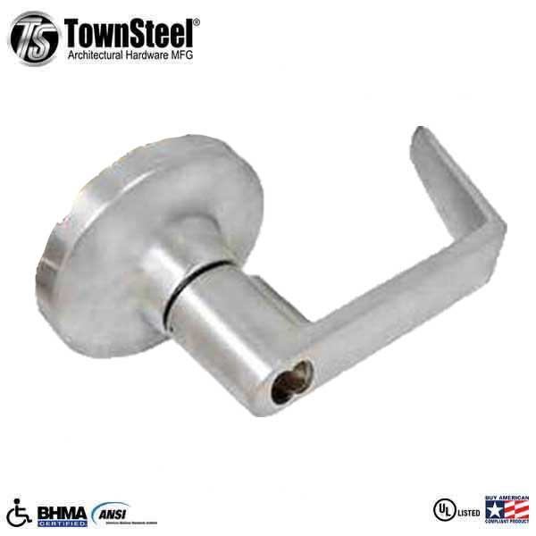 TownSteel - ED8900LS - Sectional Lever Trim - Storeroom - Nightlatch - LS Regal Lever - Non-Handed - Schlage SLFIC Prepped - Compatible with Mortise Exit Device - Satin Chrome - Grade 1 - UHS Hardware
