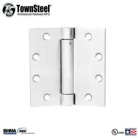 TownSteel - THSP 179 - Door Hinge - 4.5" x 4.5"  - Commercial Weight Spring Hinge  - 26D - Satin Chrome - UHS Hardware