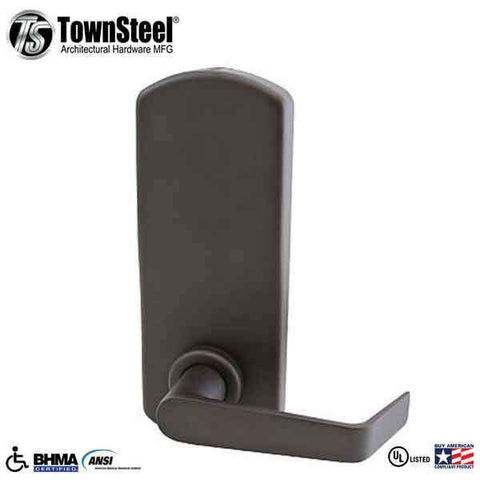 TownSteel - XCE2010S - Electronic Push Button Lever Lock - IC Core ( SFIC ) - Rigid Lever - Dark Oxidized Bronze  - Grade 1 - UHS Hardware