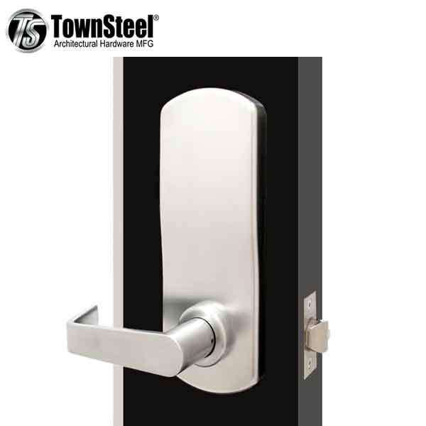 TownSteel - XCE2010S - Electronic Push Button Lever Lock - IC Core ( SFIC ) - Rigid Lever - Satin Chrome  - Grade 1 - UHS Hardware