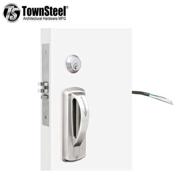 TownSteel - XMRX-A - 5-Point Ligature Resistant Electrified/Motorized Mortise Lock - Fail Safe - 12VDC - Fire Rated - Stainless Steel - Grade 1 - UHS Hardware