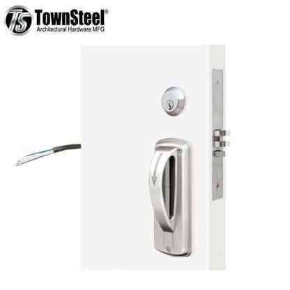 TownSteel - XMRX-A - 5-Point Ligature Resistant Electrified/Motorized Mortise Lock - Fail Safe - 12VDC - Fire Rated - Stainless Steel - Grade 1 - UHS Hardware