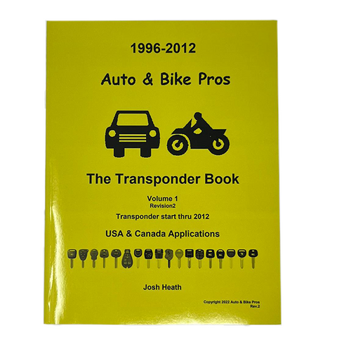 The Transponder Book - 2013-2021 - Volume 1 - Auto & Bikes Pros - Josh Health - UHS Hardware