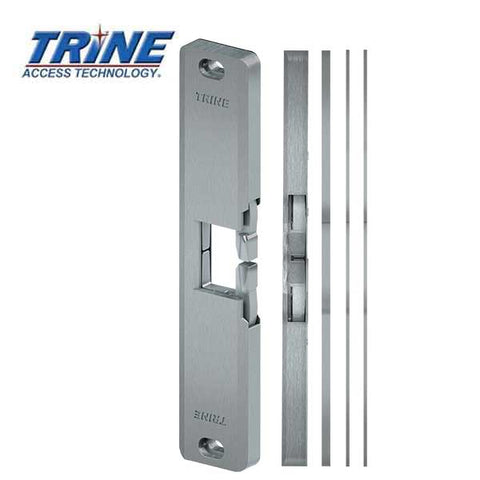 Trine - 4850 - 1/2″ Surface Mounted Electric Strike for Rim Panic Devices - Satin Stainless Steel - Grade 1 - UHS Hardware