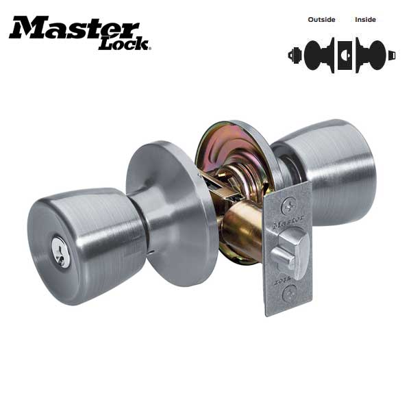 Master Lock - TUO0115KA4 - Tulip Style Door Knob - Satin Nickle - Entrance - KW1- Grade 3 - UHS Hardware