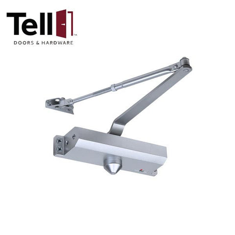 TELL - 12544 - Heavy Duty Commercial Door Closer - Fixed Spring Tension - Grade 3 - Size 4 - Backcheck - Parallel Arm Bracket - Optional Finish