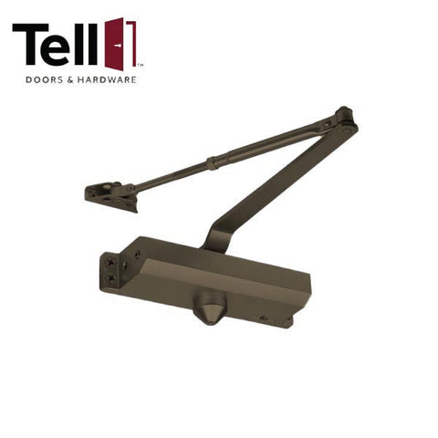 TELL - 300 Series - Heavy Duty Commercial Door Closer - Fixed Spring Tension - Grade 3 - Size 3 - Parallel Arm Bracket - Aluminum