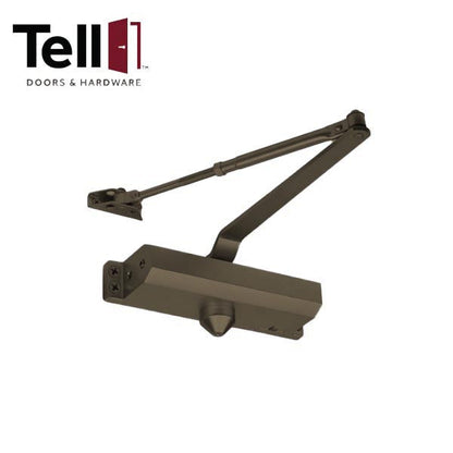 TELL - 12544 - Heavy Duty Commercial Door Closer - Fixed Spring Tension - Grade 3 - Size 4 - Backcheck - Parallel Arm Bracket - Optional Finish