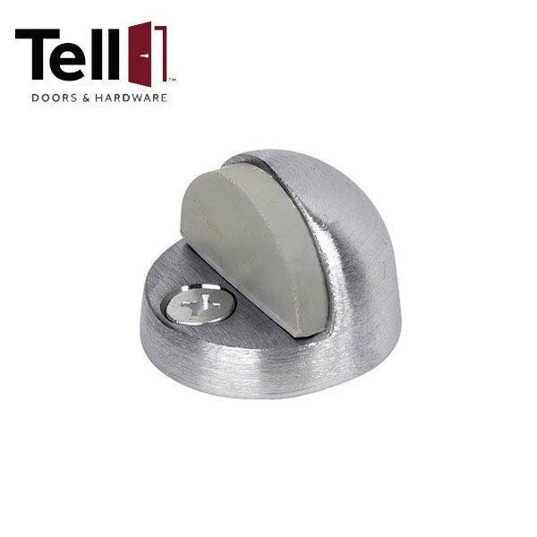 TELL - High Profile Floor Stop - Satin Chrome - 3/8" Base - Optional Finish