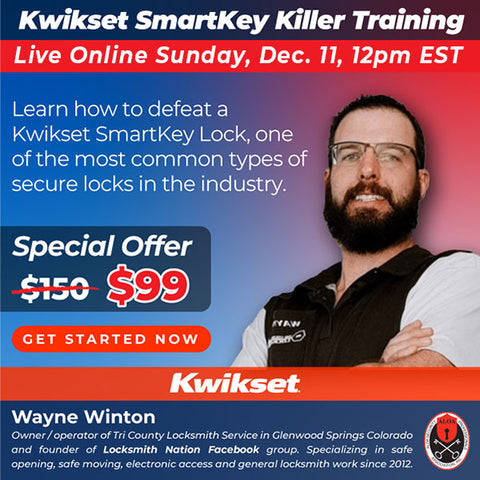 LIVE ONLINE TRAINING - Kwikset SmartKey Killer Training - (December 11th, 2022 - 12PM EST)