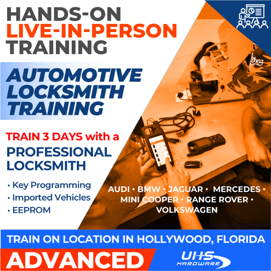 Advanced Automotive Locksmith Training - Hands-On In-Person Training - 3 Days  (Mon thru Fri) - By Appt