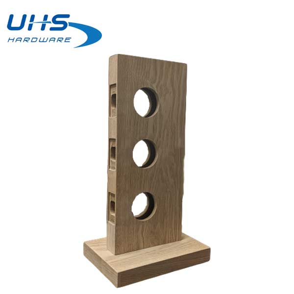 Lock Display with 3 Holes - Natural Wood - Short - UHS Hardware