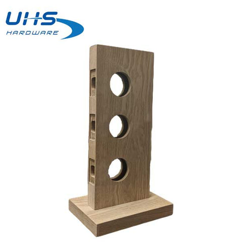 Lock Display with 3 Holes - Natural Wood - Short - UHS Hardware