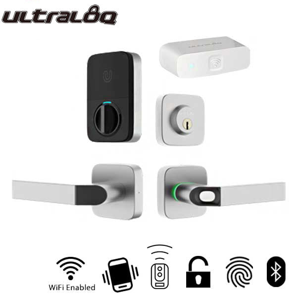 Ultraloq - Electronic Smart Combo Lever Set w/ WiFi Bridge - Finger Print Reader - Bluetooth - Prox Key Fob Access - UHS Hardware