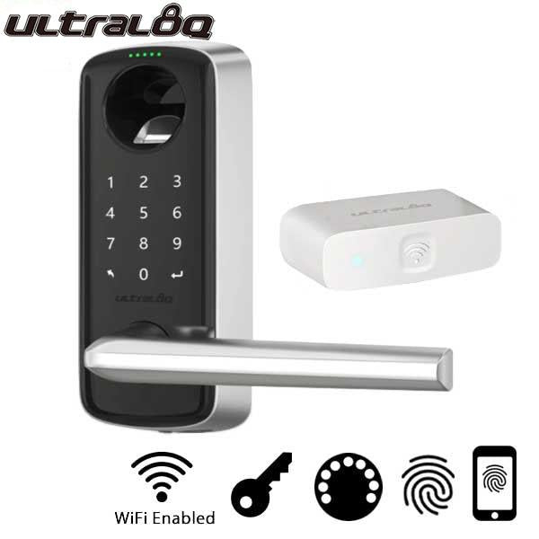 Ultraloq - Electronic Smart Lever w/ WiFi Bridge - Finger Print Reader - Bluetooth - Touchscreen Keypad - Key Override - UHS Hardware