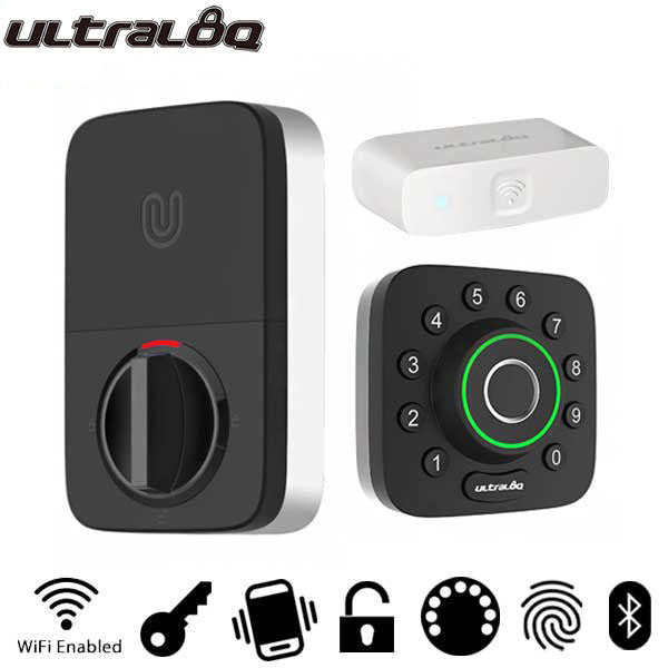 Ultraloq U-Bolt Pro - Keypad Smart Deadbolt + Wifi - Finger Print Reader - Bluetooth - Touchscreen Keypad - Key Override - Auto Lock - UHS Hardware
