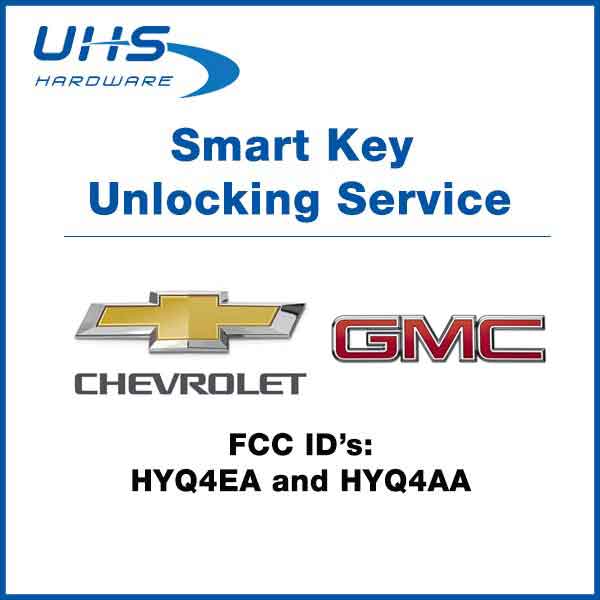 REMOTE KEY UNLOCKING SERVICE - Chevrolet Smart Keys - FCC ID: HYQ4EA and HYQ4AA - UHS Hardware