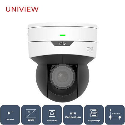Uniview / UNV / IP / 5MP / Mini PTZ Dome Camera / Motorized Varifocal / 2.7 ~ 13.5mm Lens / WDR / 30m Smart IR / WiFi / Starlight / LightHunter / Built-in Microphone & Speaker / 3 Year Warranty / UNV-6415SR-X5UPW-VG - UHS Hardware