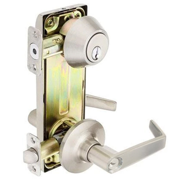 Premium Interconnected Lock – Deadbolt & Lever – Entrance – SC- 26D –  3-11/32" Rose -  Grade 2 - UHS Hardware