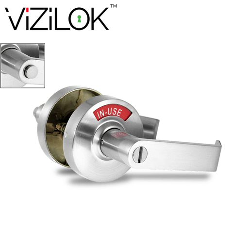 Vizilok - C5FS-R - ADA Door Lock w/ Indicator - Right Handed - 1-3/16" to 2" Door - Satin Chrome - UHS Hardware