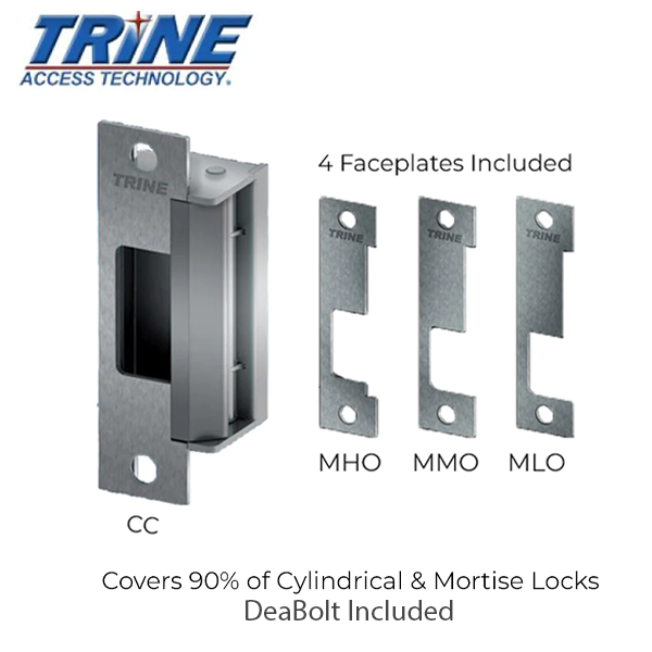 Trine - 4100DB - 4-7/8” Electric Strike - W/ Deadbolt - One Box Solution - Night Latch Function - Fire Rated ANSI - Optional finish - Grade 1 - UHS Hardware